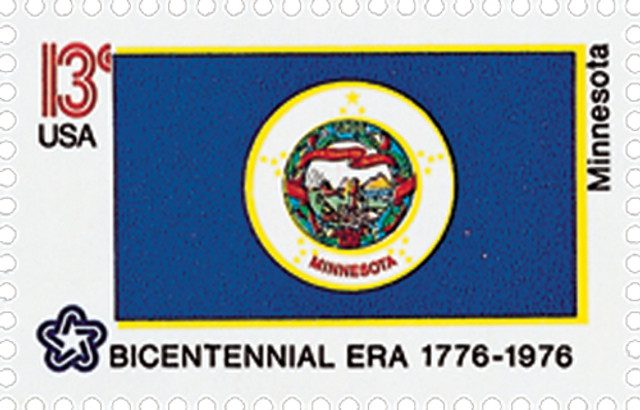 #1664 - 1976 13c State Flags: Minnesota