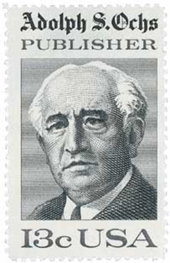 # 1700 - 1976 13c Adolph S. Ochs