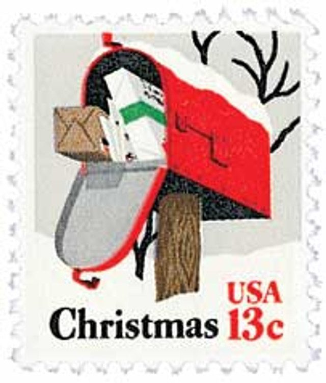 1977 13c Contemporary Christmas: Rural Mailbox