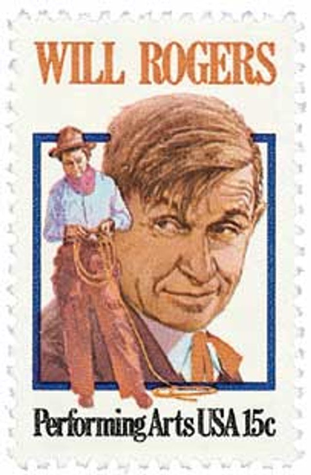 # 1801 - 1979 15c Performing Arts: Will Rogers