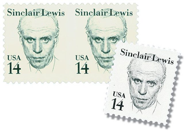 # 1856//56c - 1985 14c Sinclair Lewis, imperf with normal