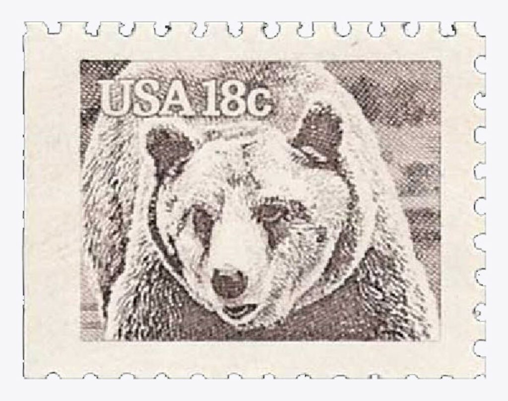 # 1884 - 1981 18c Wildlife of America: Brown Bear