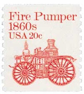 # 1908 - 1981 20c Transportation Series: Fire Pumper, 1860s