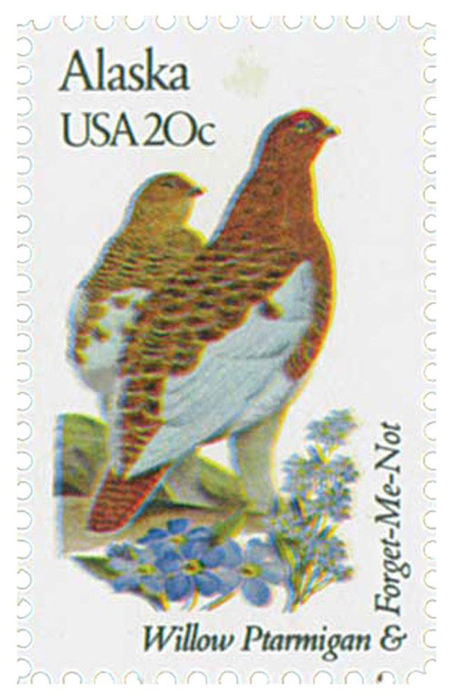 # 1954 - 1982 20c State Birds and Flowers: Alaska