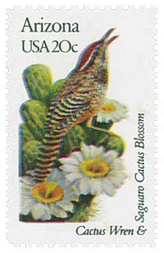 # 1955 - 1982 20c State Birds and Flowers: Arizona