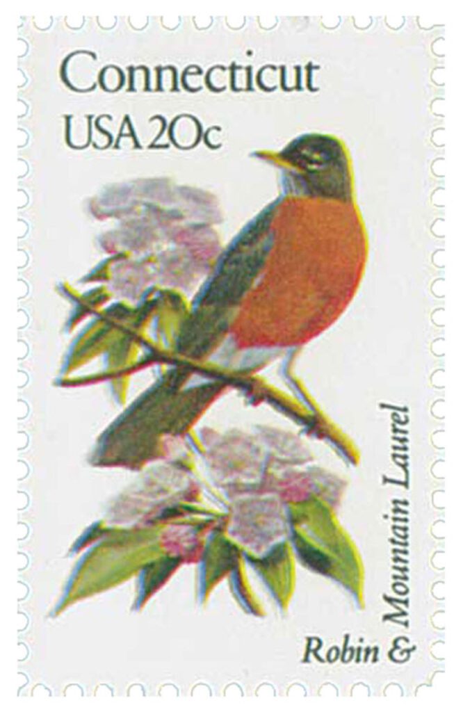 # 1959 - 1982 20c State Birds and Flowers: Connecticut