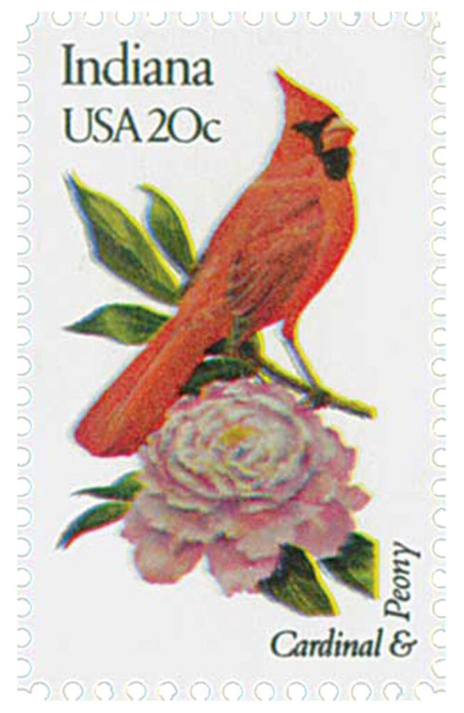 # 1966 - 1982 20c State Birds and Flowers: Indiana