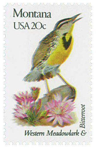 # 1978 - 1982 20c State Birds and Flowers: Montana