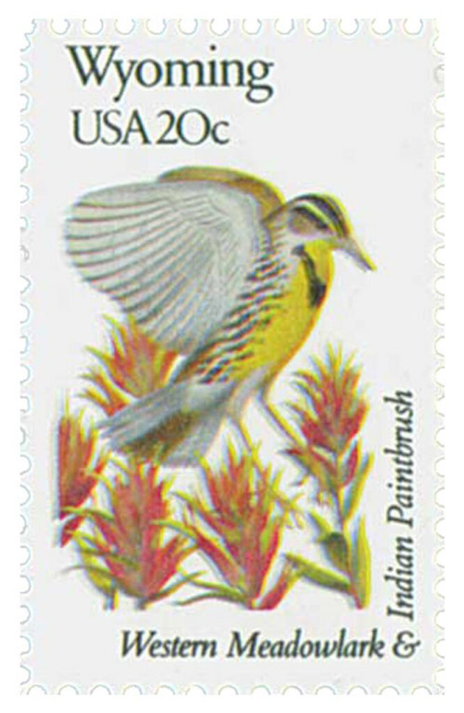 1982 20¢ State Birds and Flowers: Wyoming