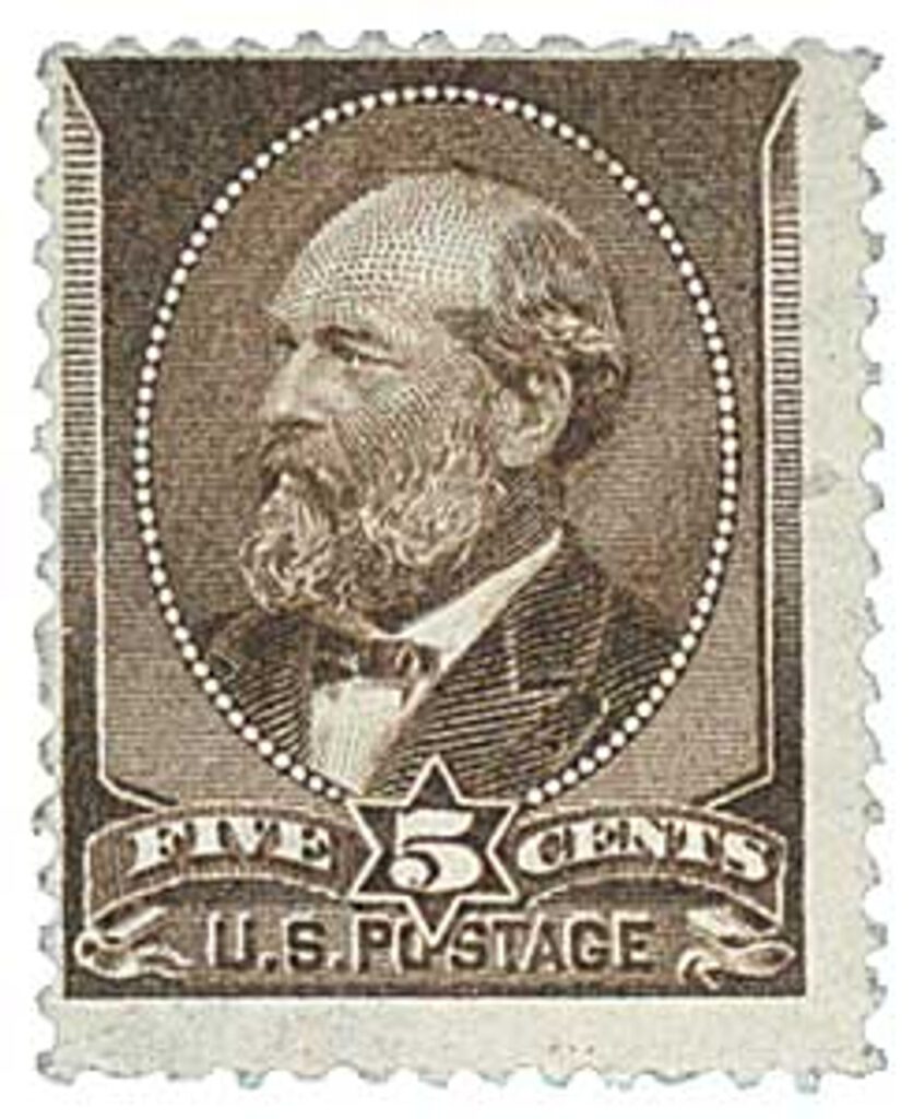 # 205 - 1882 5c Garfield, yellow brown