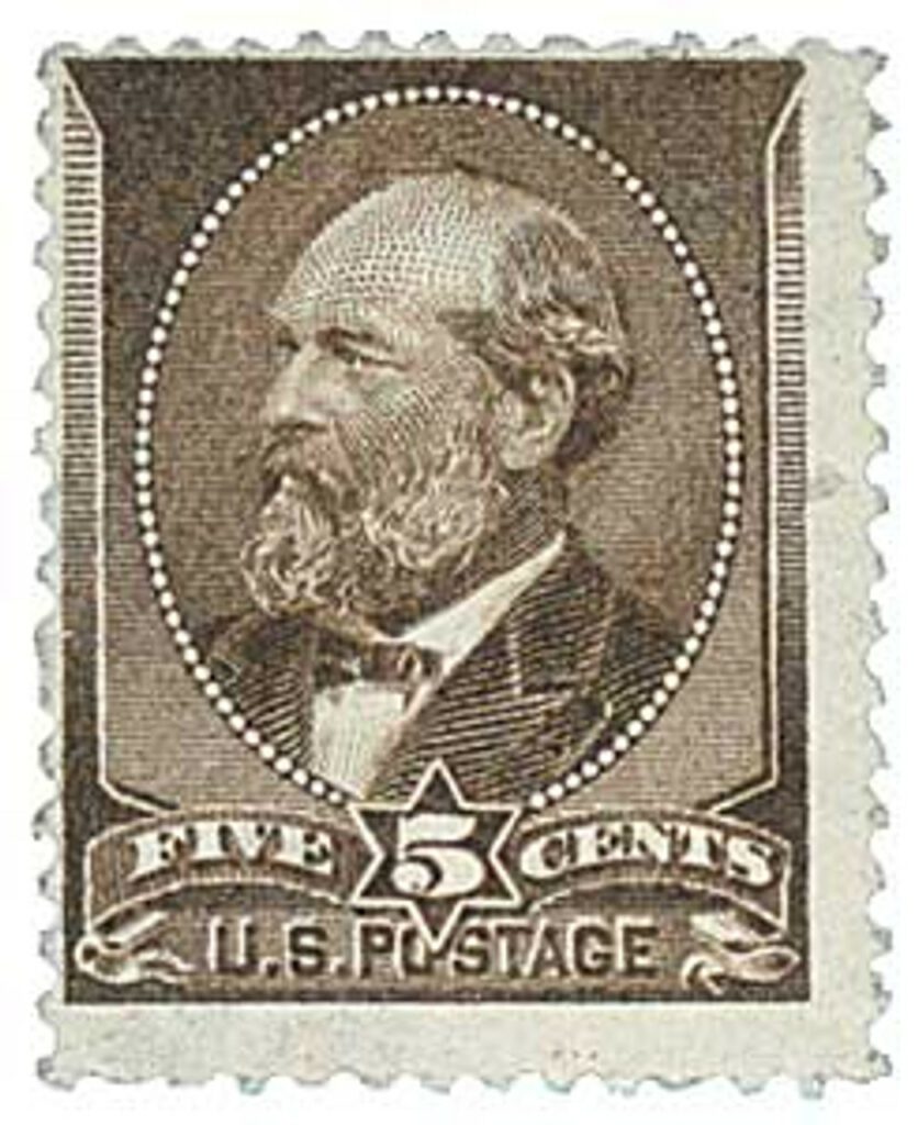 # 205 - 1882 5c Garfield, yellow brown