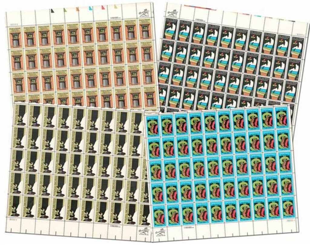 # 2071/81 - 1984 Government Agency Issues Complete Set of Four Sheets with Matching Plate Numbers; 2071, 2074, 2075 & 2081