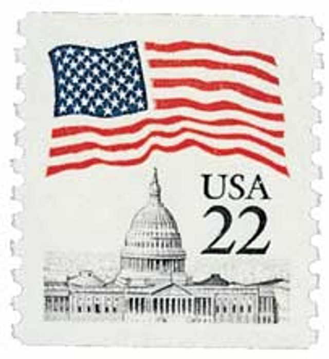 #2115 - 1985 22c Flag over Capitol, coil