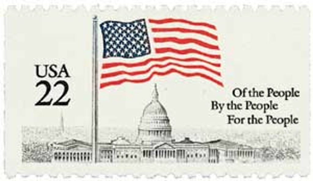 1985 22¢ Flag over Capitol, booklet single