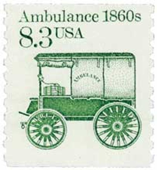 # 2128 - 1985 8.3c Transportation Series: Ambulance, 1860s