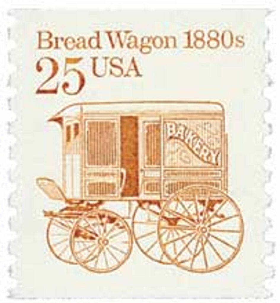 1986 25c Transportation Series: Bread Wagon 1880s