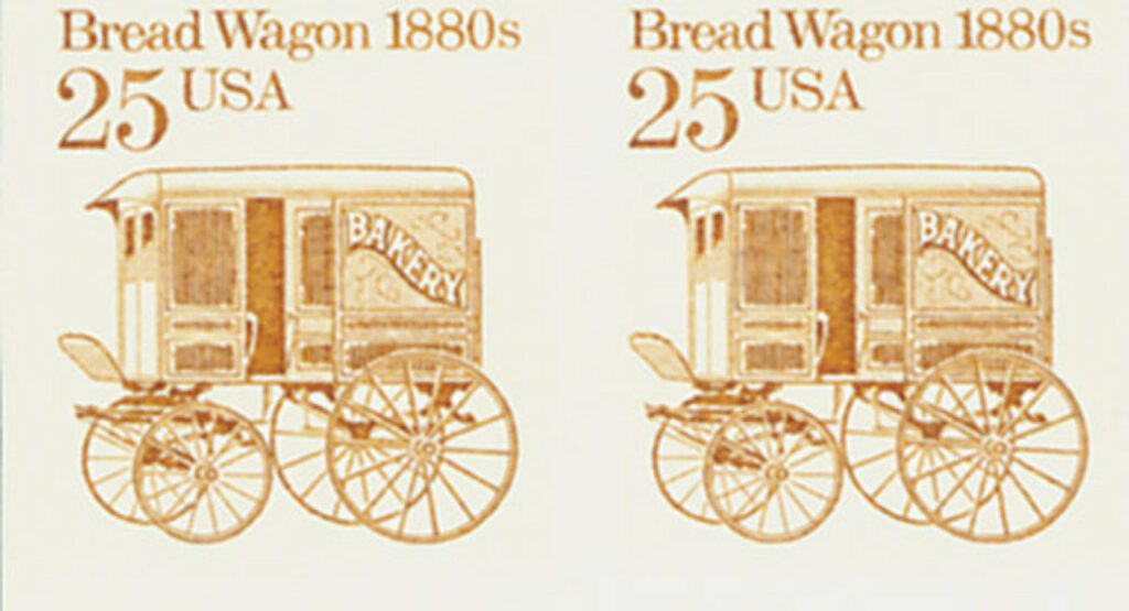1986 25c Bread Wagon, Error