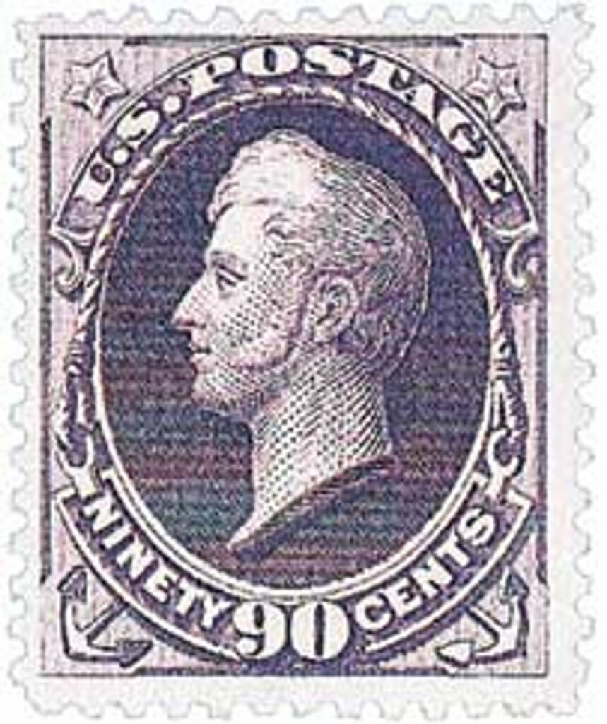 1888 90¢ Perry, purple
