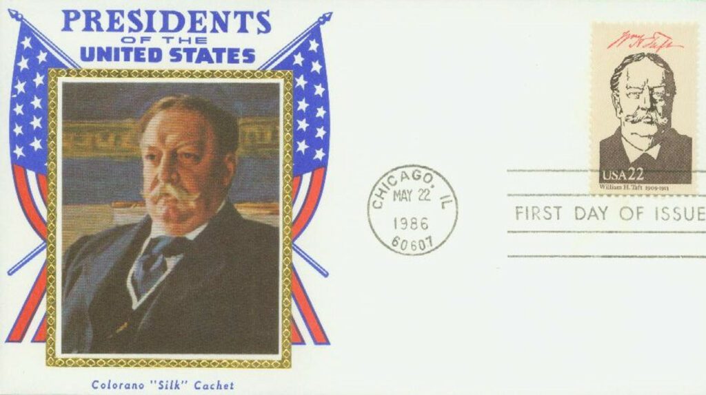 1986 22¢ William Howard Taft Colorano Silk Cachet First Day Cover