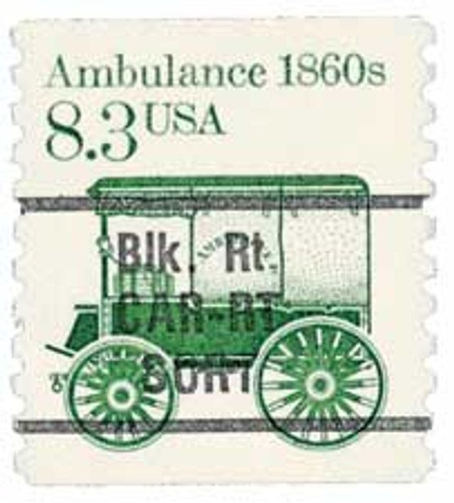 #2231 - 1986 8.3c 1860's Ambulance, precancel