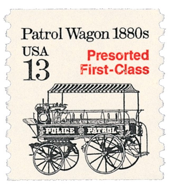 #2258 - 1988 13c Transportation Series: Patrol Wagon, 1880s