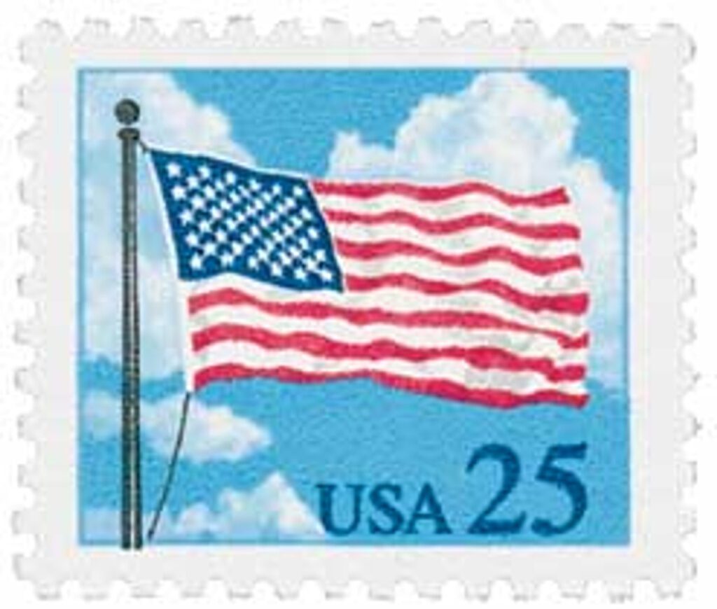 # 2278 - 1988 25c Flag and Clouds