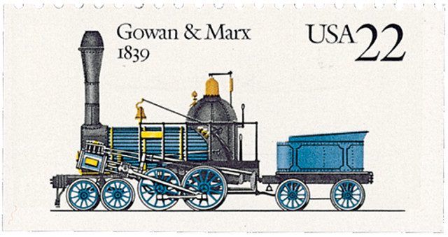 # 2366 - 1987 22c Steam Locomotives: Gowan & Marx