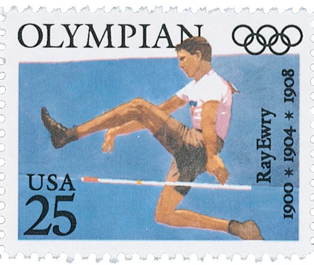 # 2497 - 1990 25c Olympians: Ray Ewry