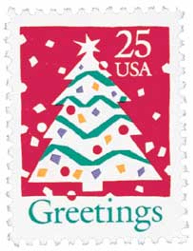 # 2515 - 1990 25c Contemporary Christmas: Tree and Greetings