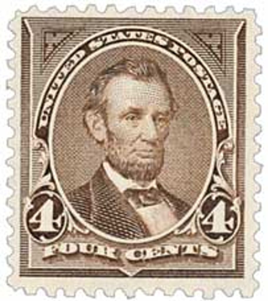 # 254 - 1894 4c Lincoln Unwatermarked, Dark Brown