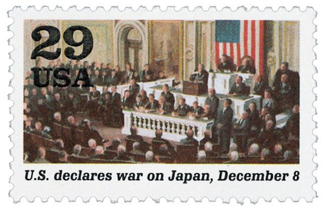 # 2559j - 1991 29c World War II: U.S. Declares War on Japan