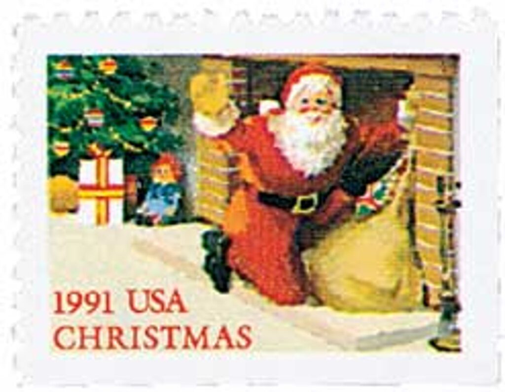 # 2584 - 1991 29c Contemporary Christmas: Santa in Fireplace