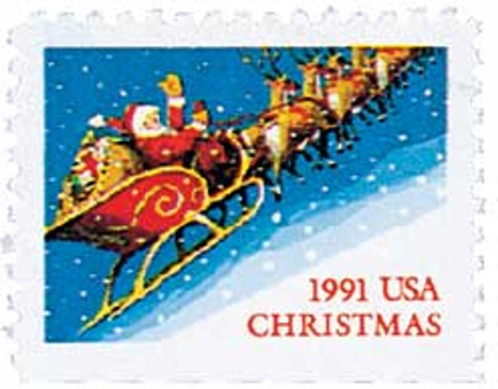 # 2585 - 1991 29c Contemporary Christmas: Santa and Sleigh