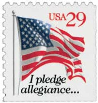 1993 29¢ I Pledge Allegiance, red denomination