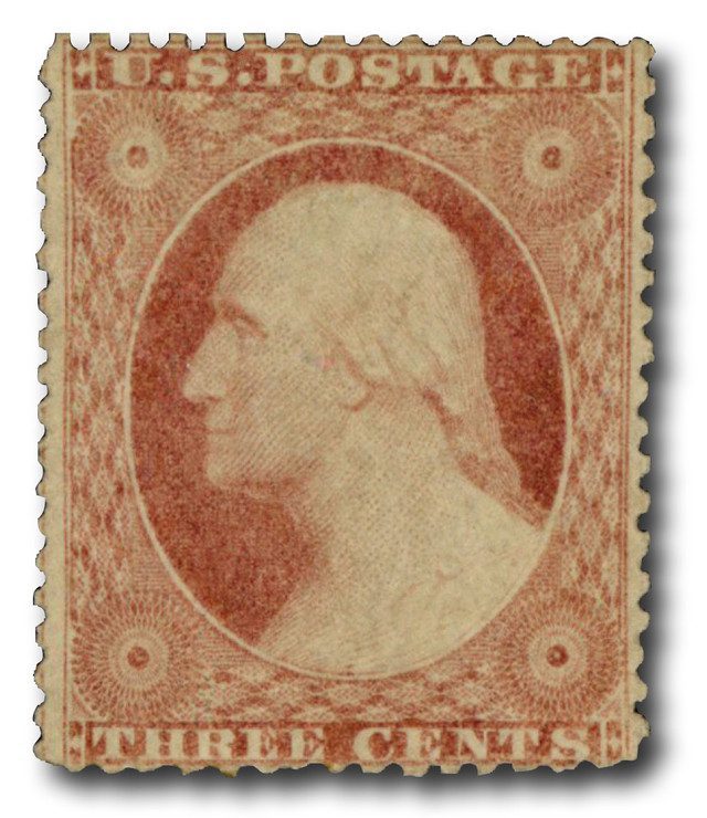 1857-61 3¢ Washington, rose, type II
