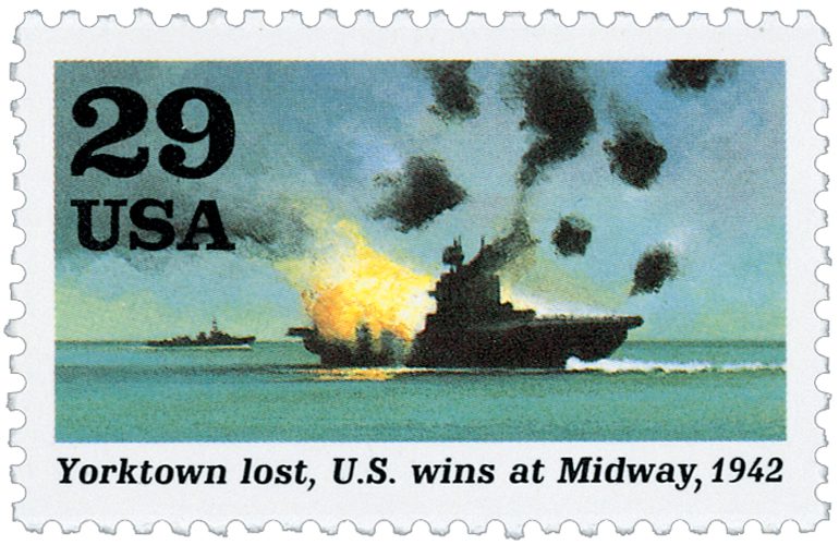 U.S. #2697g – The U.S. lost the Yorktown and 1 destroyer while the Japanese lost four aircraft carriers and a heavy cruiser.