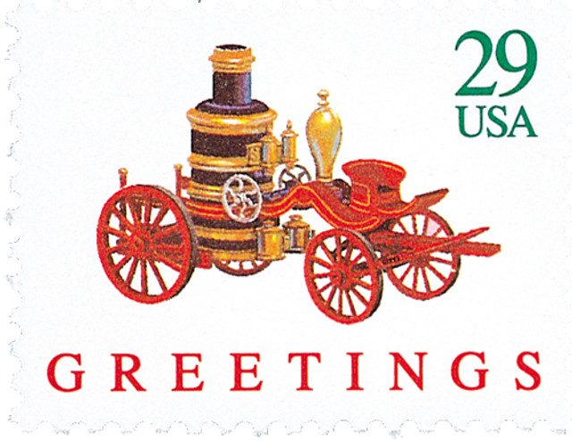 #2713 - 1992 29c Contemporary Christmas: Fire Pumper