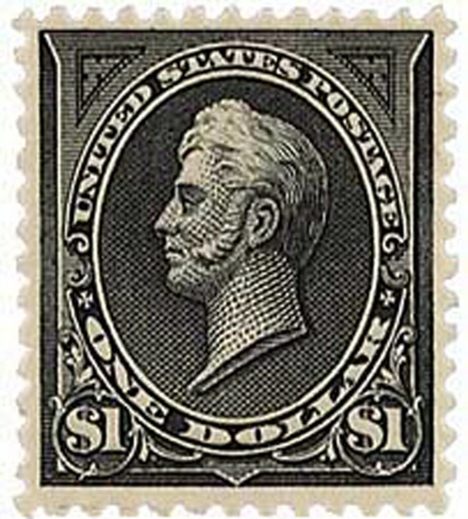 1895 $1 Perry, black, double line watermark, type II