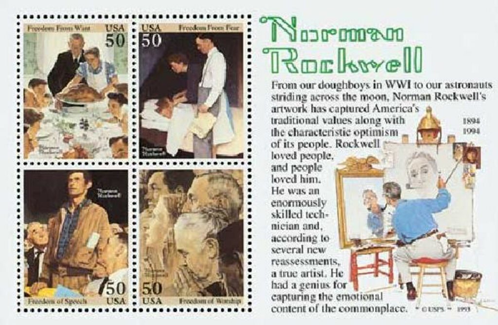 # 2840 - 1994 50c Norman Rockwell, souvenir sheet