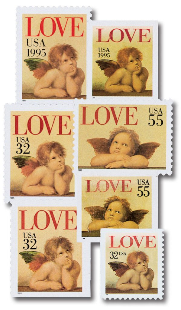 # 2948//3030 - 1995-96 Love Cherubs, collection of 7 stamps