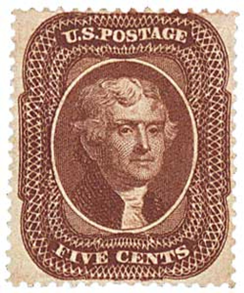 # 29 - 1859 5c Jefferson, brown, type I