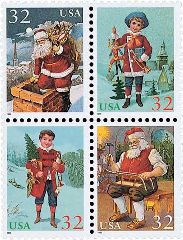 1995 Christmas Children and Santa