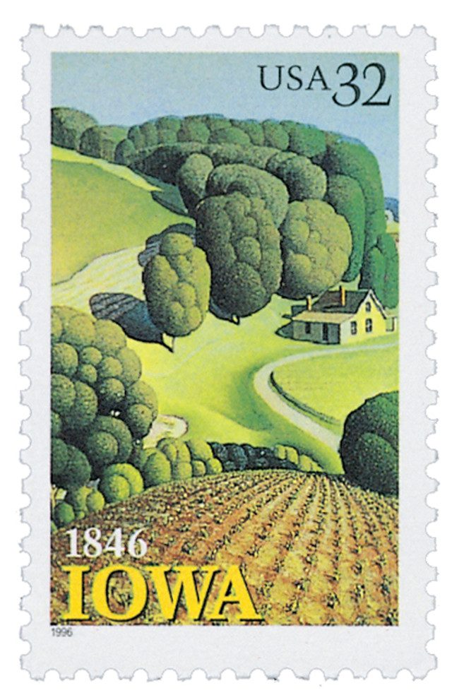 # 3089 - 1996 32c Iowa Statehood, booklet single