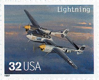 # 3142n - 1997 32c Classic American Aircraft: Lightning