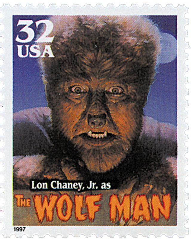 1997 32¢ Classic Movie Monsters: Lon Chaney, Jr. as The Wolf Man