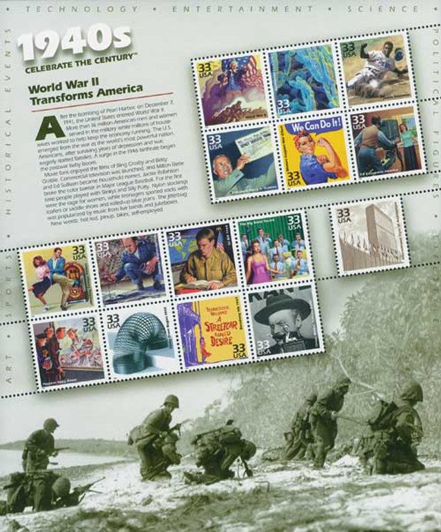# 3186 - 1999 33c Celebrate the Century: 1940s