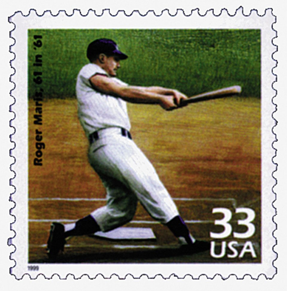 1999 33¢ Celebrate the Century - 1960s: Roger Maris Breaks 61 in '61