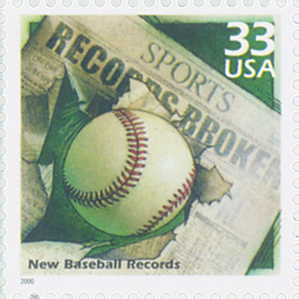2000 33¢ Celebrate the Century - 1990s: New Baseball Records