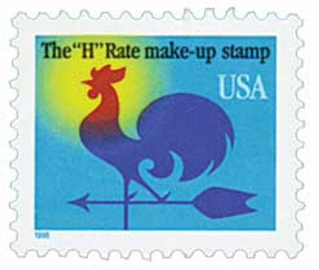 # 3258 - 1998 1c Weather Vane, blue USA