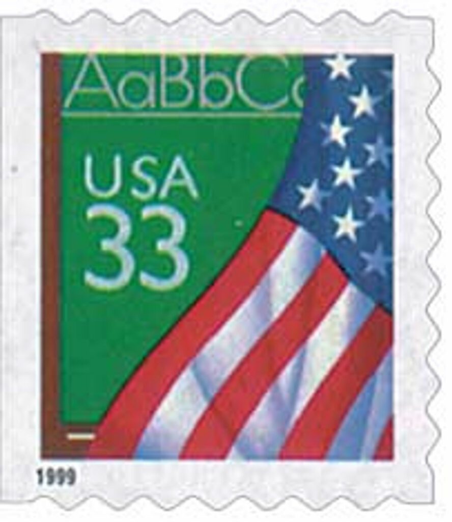 1999 33¢ Flag Over Chalkboard